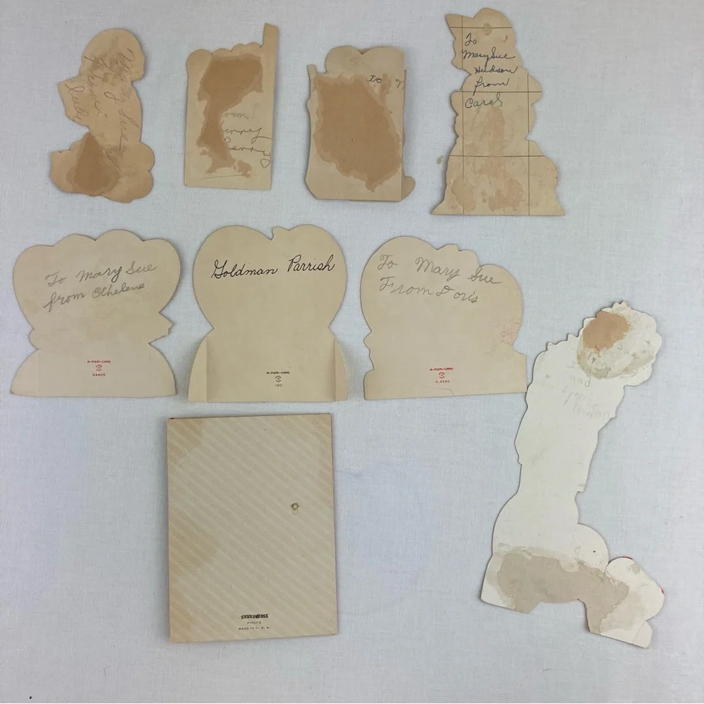 Vintage 1920's - 1940's Die Cut Valentine's Day Cards Lot Set 9 Collection